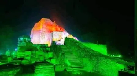 Nalanda ruins also bathed with bright light with 100 world heritage 1