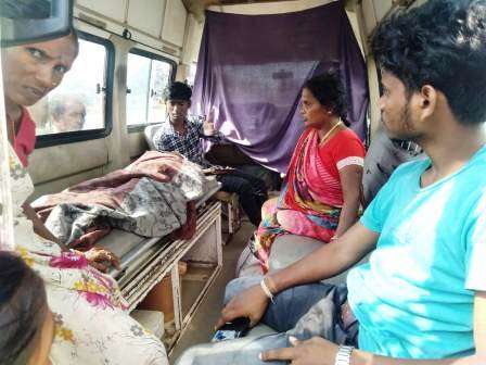 While trampling a cyclist student the police vehicle of Islampur police station overturned condition critical 2