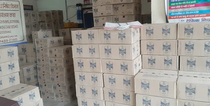 Bihar Largest consignment of English liquor recovered in CMs Nalanda container seized driver arrested