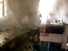 A huge fire broke out in Patna Boys Hostel due to immersion rod, chaos ensued