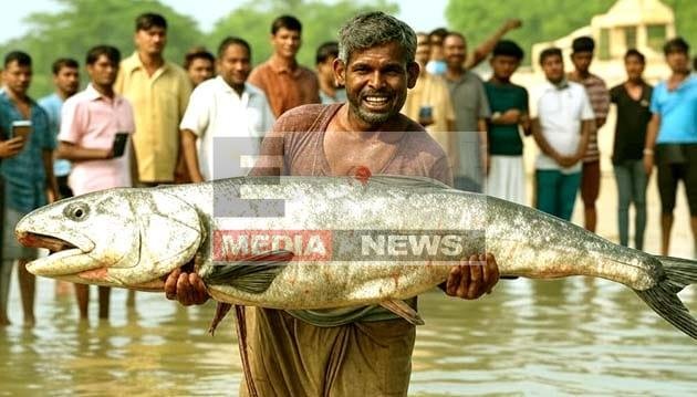 River Ranching: मछुआरों ने कोशी संगम पर पकड़ी 40 किलो की ‘गंगा की रानी’, उमड़ा जनसैलाब 1 River Ranching Fishermen caught a 40 kg ‘Queen of the Ganges’ at the Koshi confluence, a surge of people gathered.