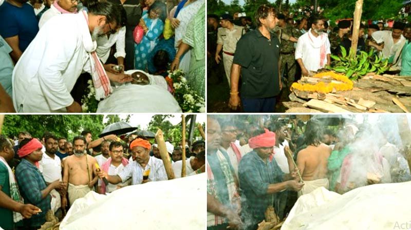 दिशोम गुरु शिबू सोरेन पंचतत्व में विलीन, CM हेमंत सोरेन ने दी मुखाग्नि 1 Dishom Guru Shibu Soren immersed in Panchtatva, CM Hemant Soren lit the funeral pyre