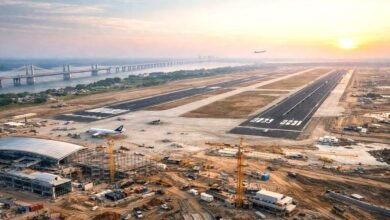 इंटरनेशनल एयरपोर्टः अब सोनपुर लेगा नवी मुंबई की शक्ल, कैबिनेट ने लगाई मुहर 2 Sonepur Airport construction at sunrise