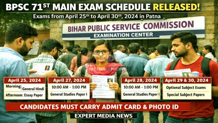 BPSC 71वीं मुख्य परीक्षा का शेड्यूल जारी, जान लें आयोग के अहम निर्देश BPSC Mains Exam Date 2026